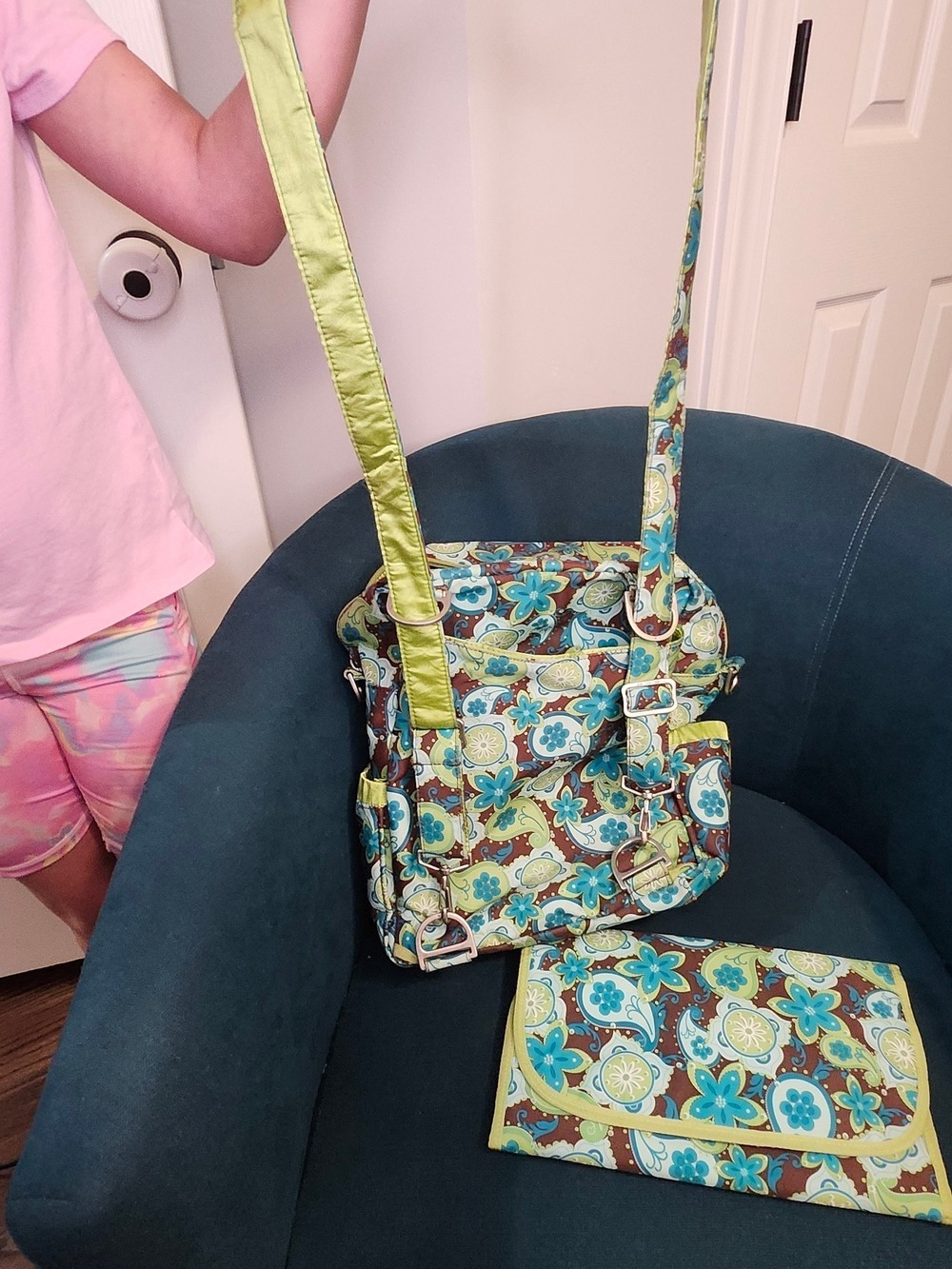 Vintage Ju-Ju-Be Perfect Paisly Messager/ Backpack Diaper Bag - Picture 5 of 12